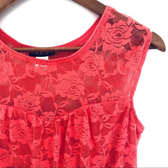 Paper Doll Dress- Floral Lace Coral Size M - Picture 5 of 8